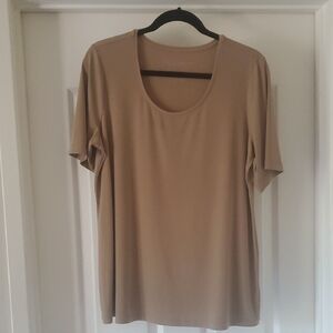 Susan Graver Liquid Knit Women's Tan Top